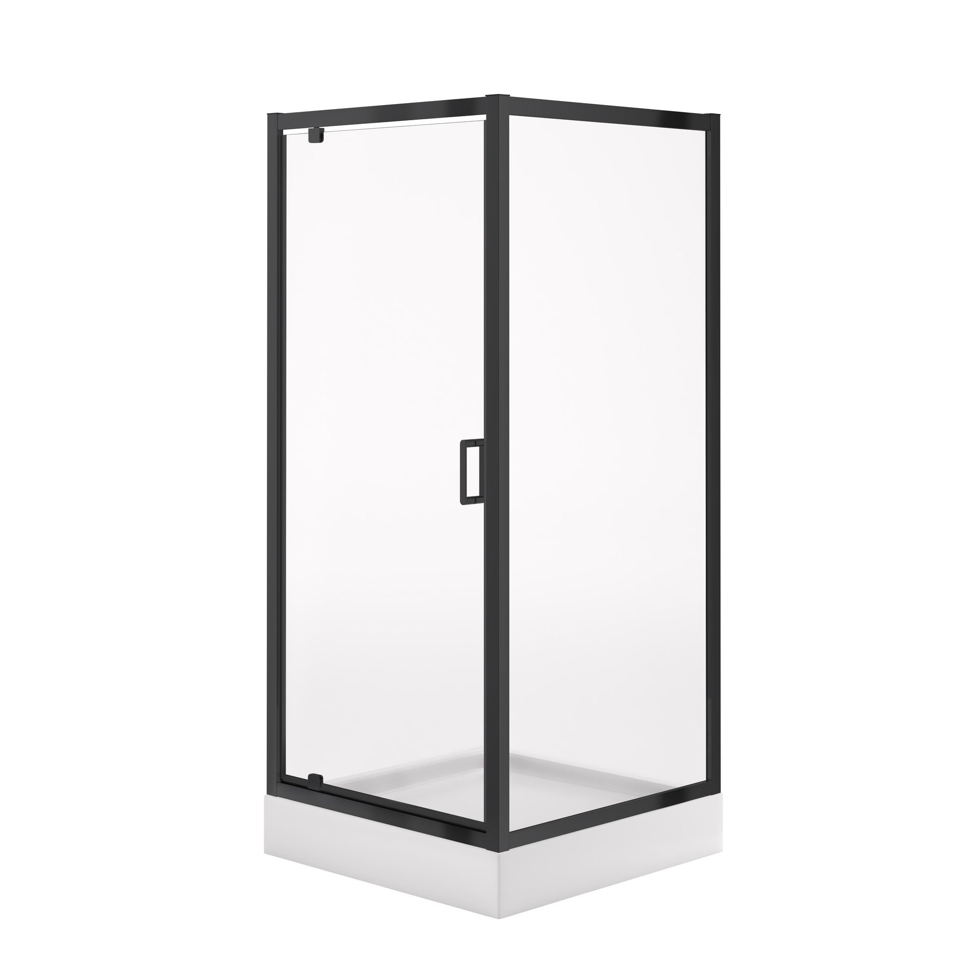 Cersanit Zestaw kabina prysznicowa z brodzikiem  Arteco 80x80x190 cm kwadratowa czarna brodzik Tako 16 cm S913-021