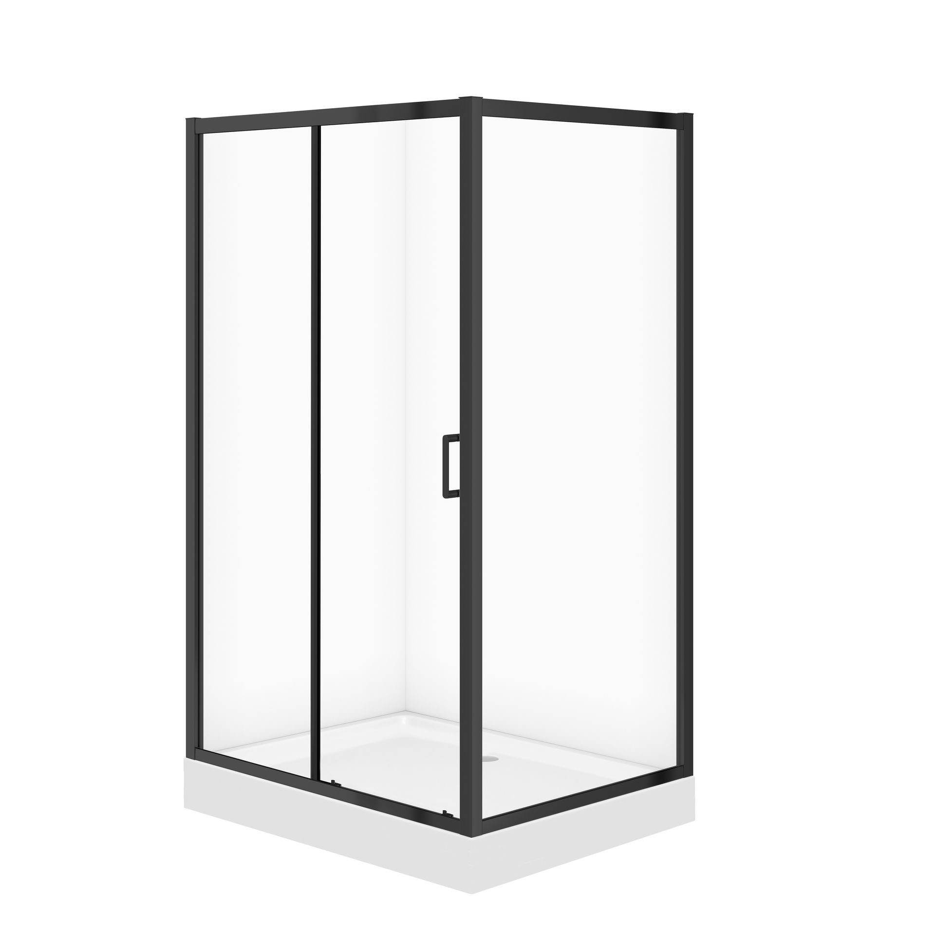 Cersanit Zestaw kabina prysznicowa z brodzikiem  Arteco 120x90x190 cm prostokątna czarna brodzik Tako 16 cm S913-031