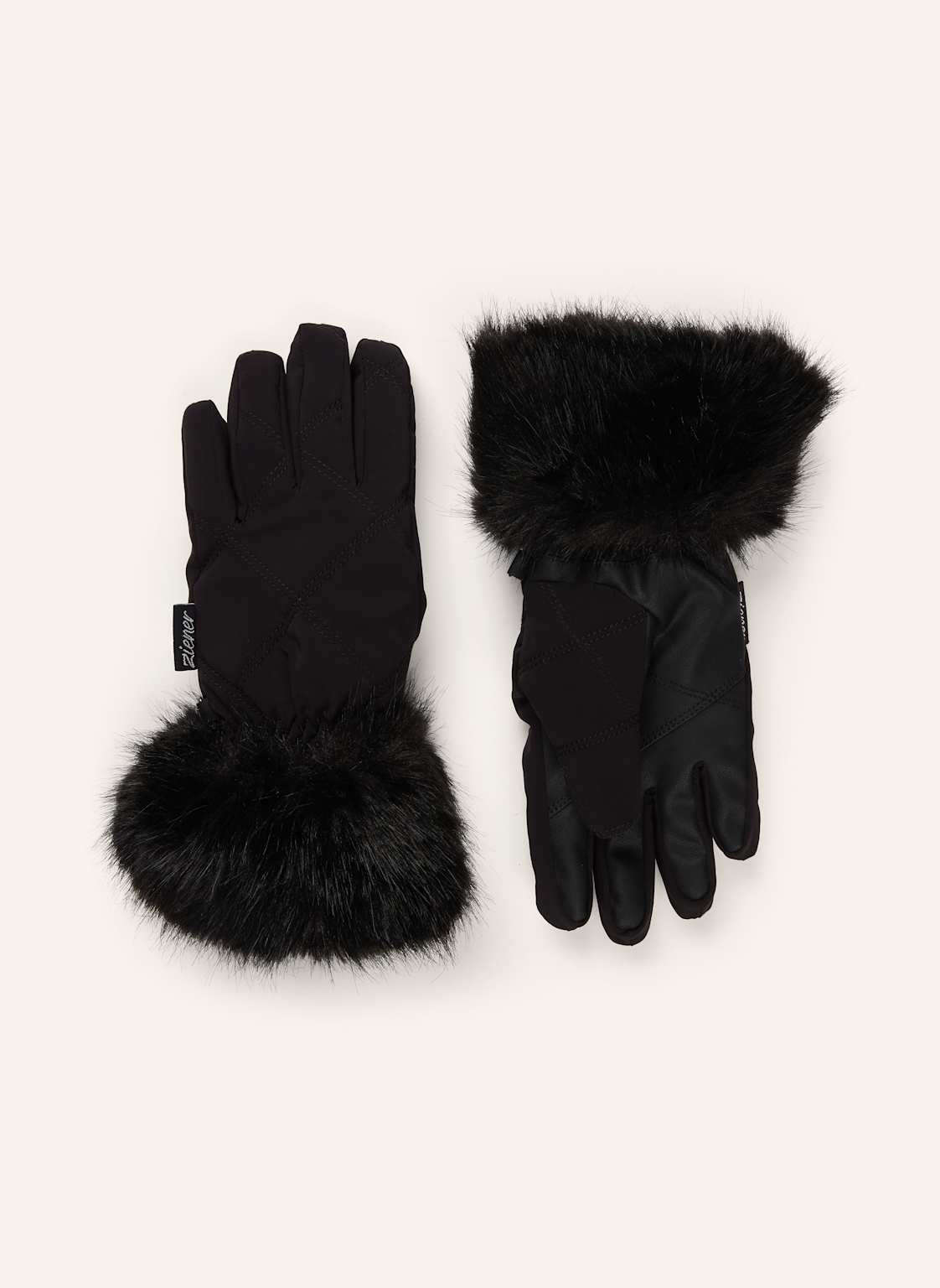 Ziener Rękawiczki Narciarskie Kwinz-Z Ze Sztucznym Futrem schwarz