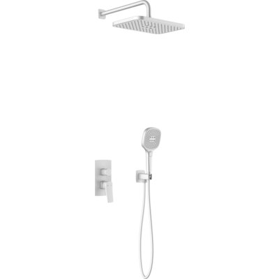 Zestaw prysznicowy podtynkowy KFA ARMATURA Malaga 4529-501-44 Biały z deszczownicą