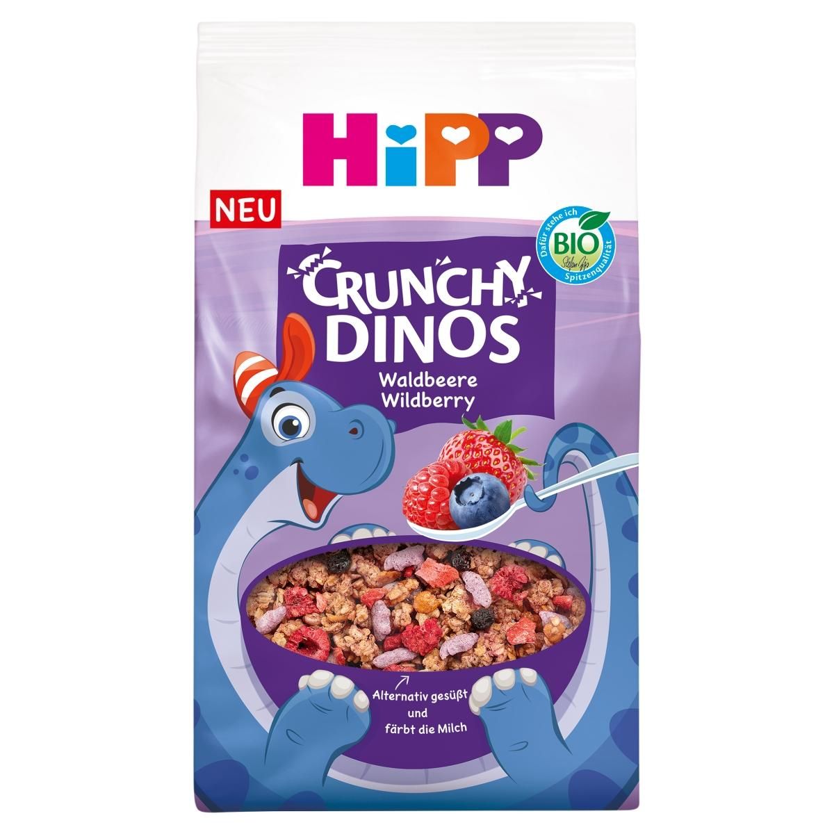 Hipp Musli chrupiące dinozaury owoce leśne dla dzieci po 3 roku życia 300 g Bio - żywność