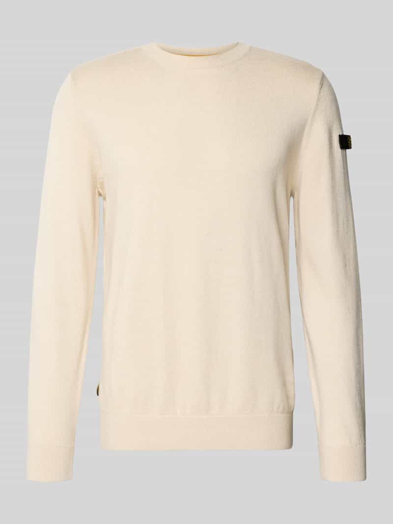 Sweter z dzianiny z prążkowanymi wykończeniami