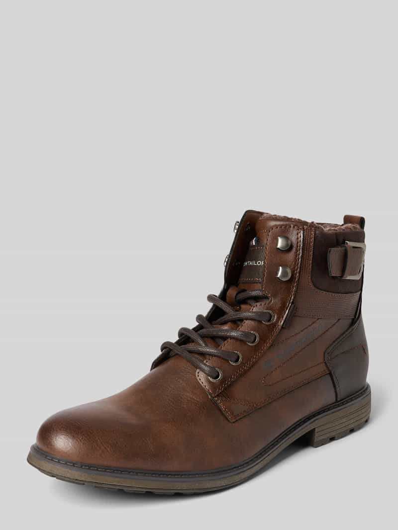 Kozaki sznurowane z imitacji skóry model ‘MATHEO’