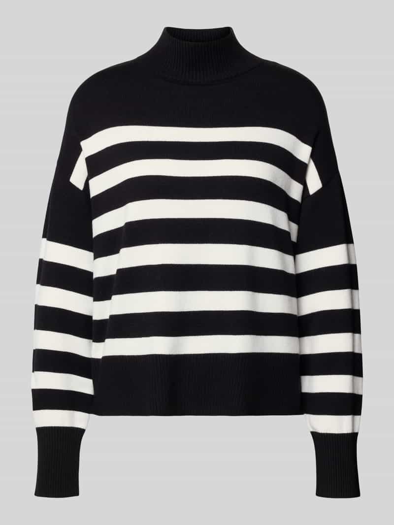 Sweter z dzianiny o kroju regular fit z mieszanki wiskozy model ‘BARI’