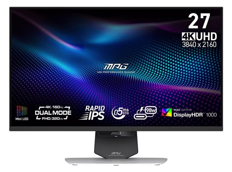 MSI MPG 274URDFW E16M 160Hz 4K Rapid IPS 27''