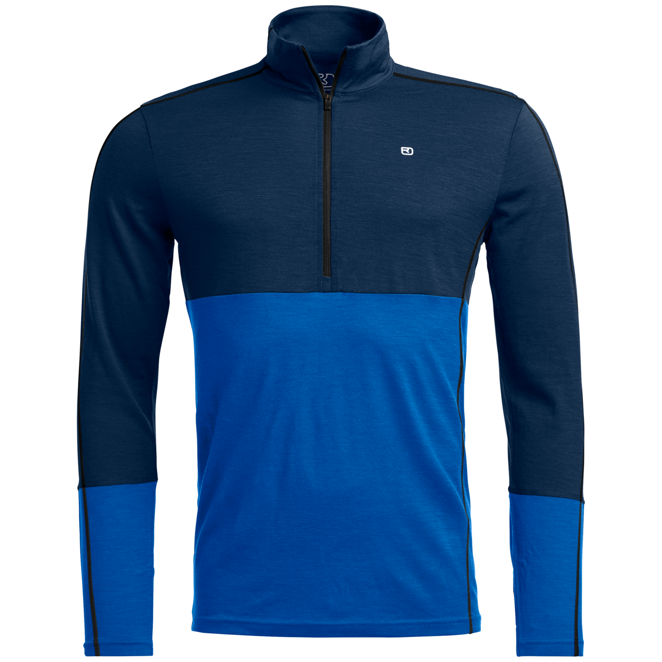 Męska bluza Ortovox 185 Rock'N'Wool Zip Neck Rozmiar: XL / Kolor: niebieski/jasnoniebieski