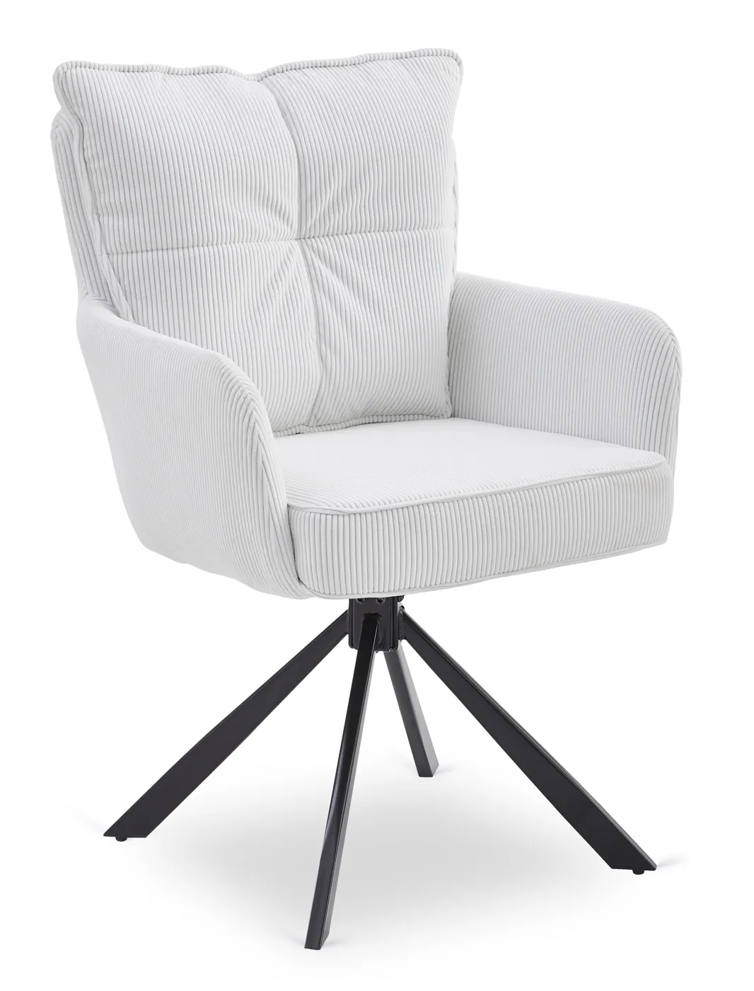 Sztruksowy kremowy fotel obrotowy - Herry