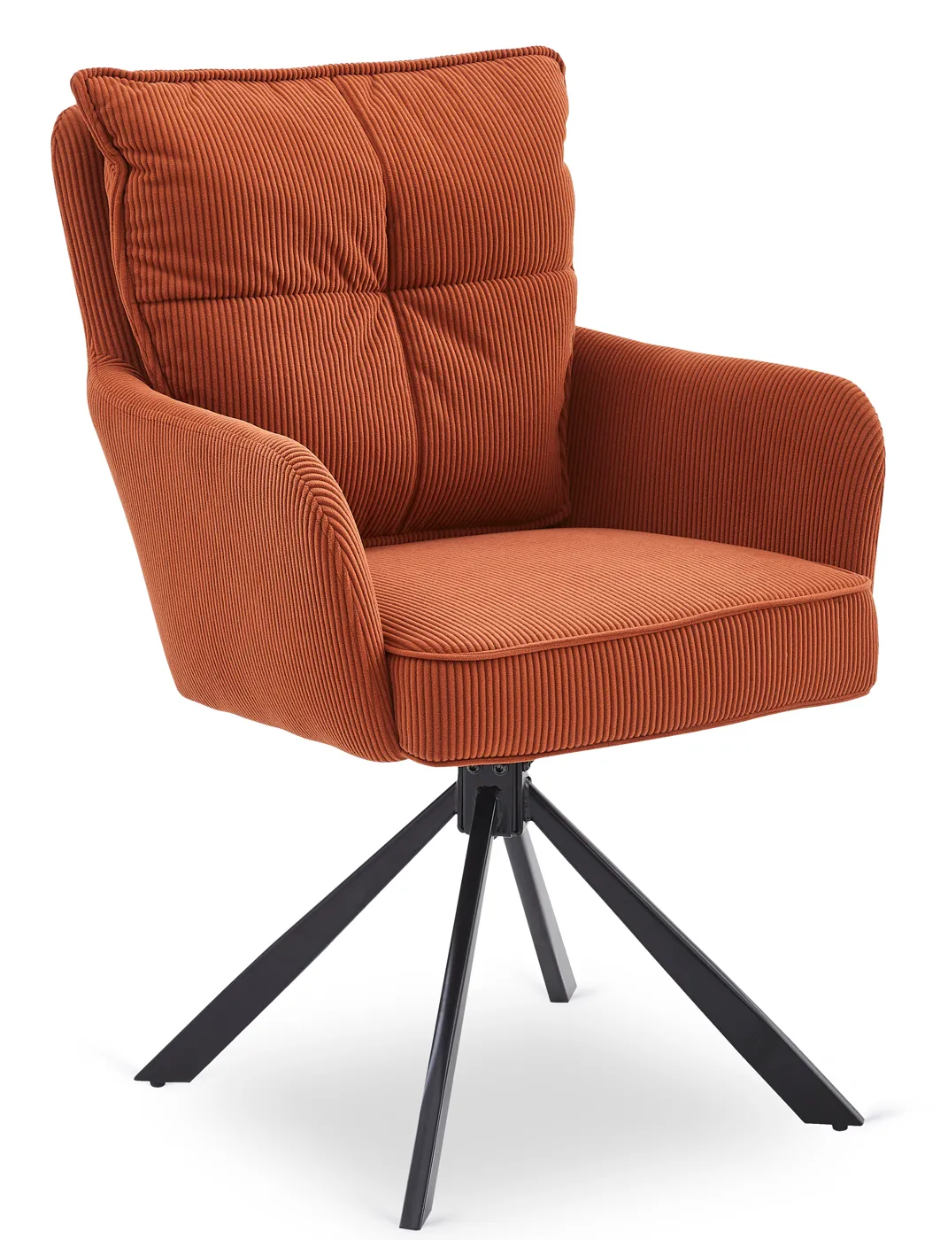 Elior Sztruksowy rudy fotel obrotowy - Herry