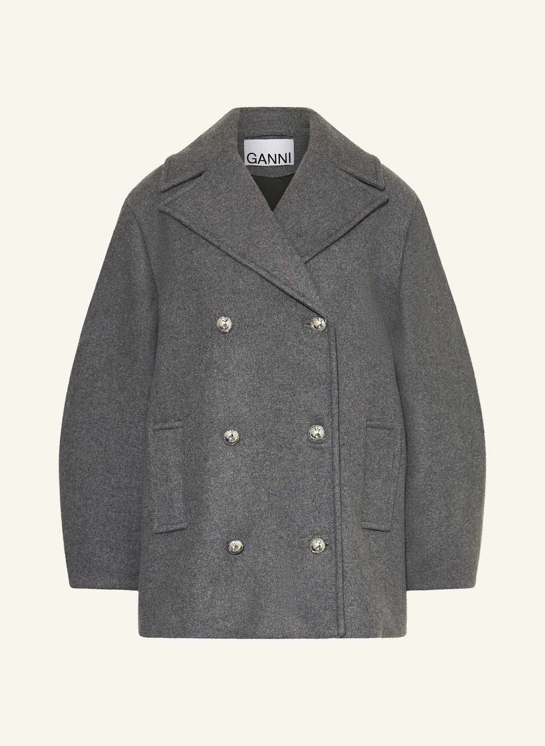 Ganni Płaszcz Bosmański grau