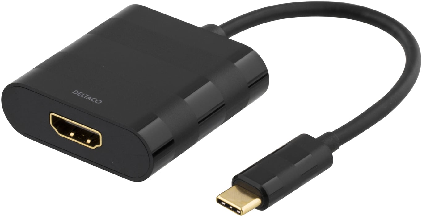 Deltaco USBC-HDMI adapter kablowy 0,1 m USB Type-C Czarny