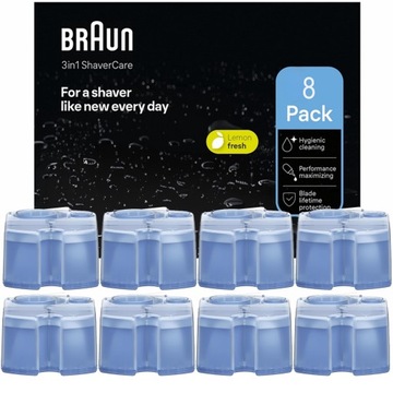 Wkład Płyn Wymienny do Golarek Braun Ccr Clean & Renew Lemon x8