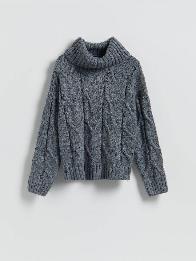 Reserved - Golf z domieszką wełny - szary