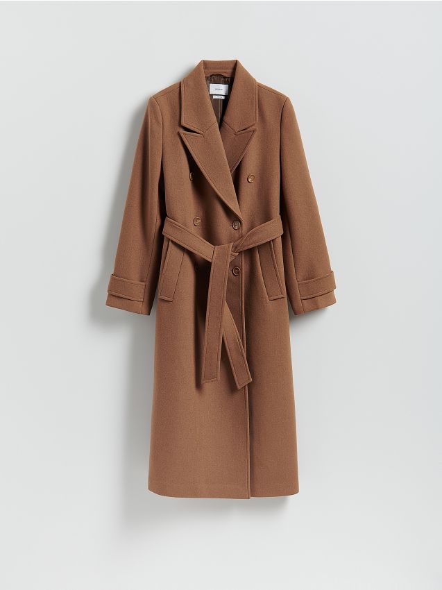 Reserved - Płaszcz z wełną - beżowy