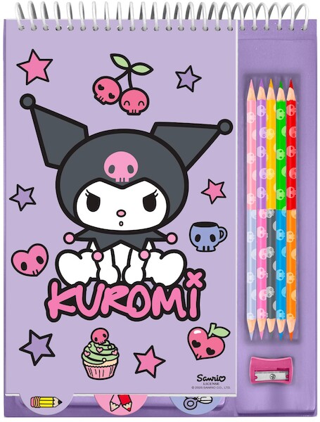 Notatnik z kredekami i temperówką Kuromi KU00014