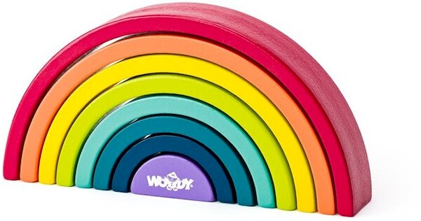Gra balansująca - Drewniane klocki tęczowe