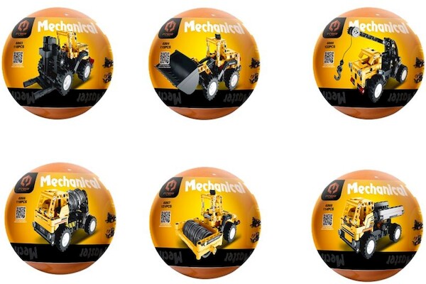 Klocki - Pojazdy budowlane w kuli - mix