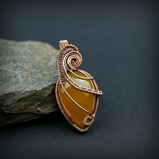 Agat brazylijski wisiorek wire wrapping