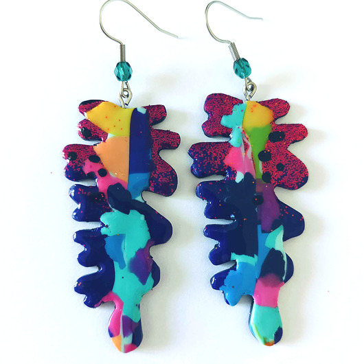 Kolorowe kolczyki z masy polimerowej