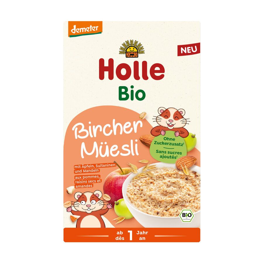Holle Musli birchera z jabłkiem, rodzynkami i migdałami od 1 roku demeter 200 g Bio - jedzenie