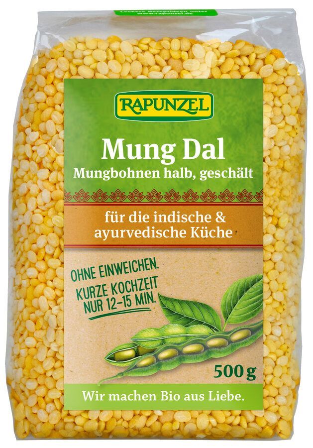 Rapunzel Fasola mung obrana połówki na dal 500 g Bio - żywność