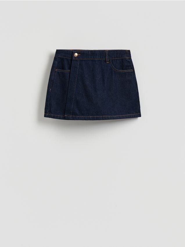 Reserved - Jeansowe spódnico-szorty - granatowy