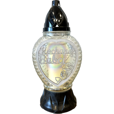 Znicz Serce Kochanej Babci 28 cm srebrny