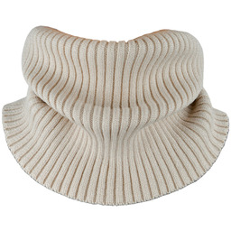 Miękki prążkowany komin na szyję dla dziewczynki Noviti GZ014-G-01 Beżowy