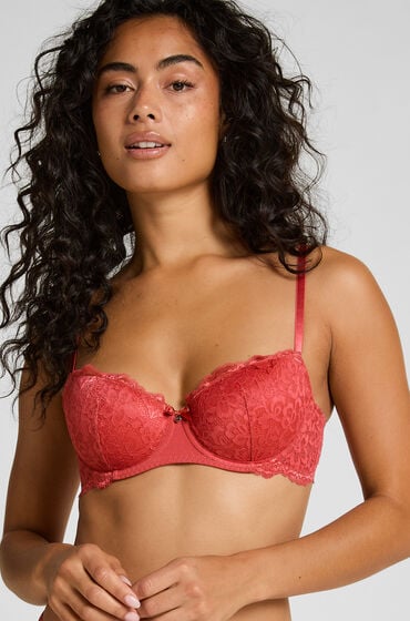 Hunkemöller Biustonosz usztywniany z fiszbinami Marine Czerwony