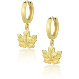 Kolczyki wiszące liść srebrne pozłacane