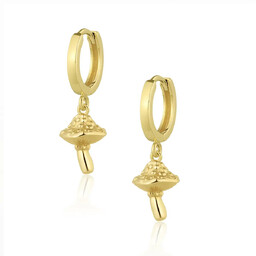 Kolczyki grzybki srebrne pozłacane