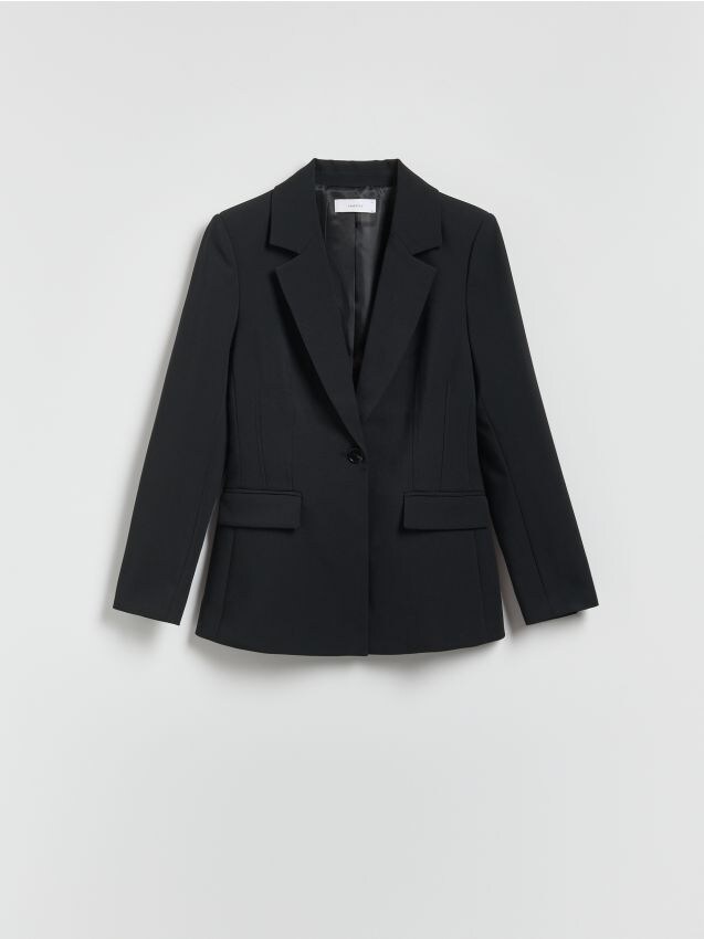 Reserved - Taliowana marynarka - czarny