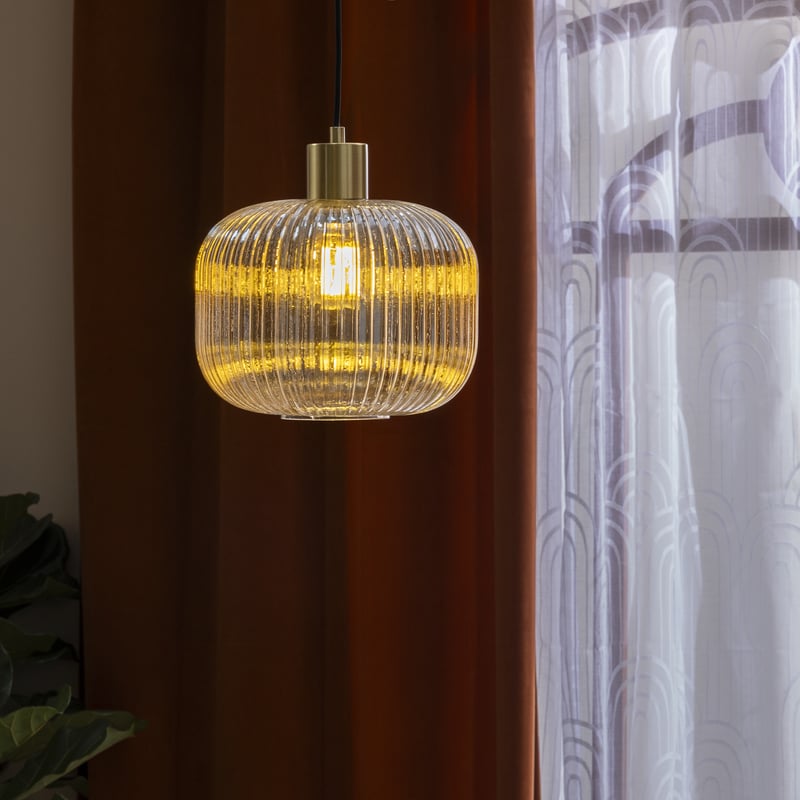 Lampa wisząca Dipsy bursztyn E27 25 cm Inspire