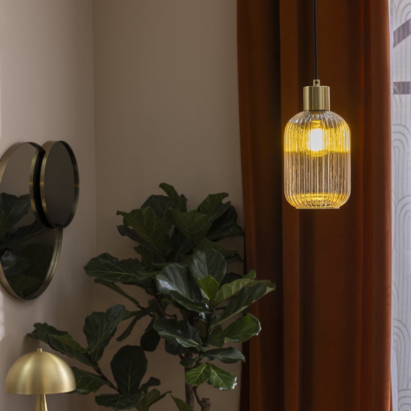 Lampa wisząca Dipsy bursztyn E27 14 cm Inspire