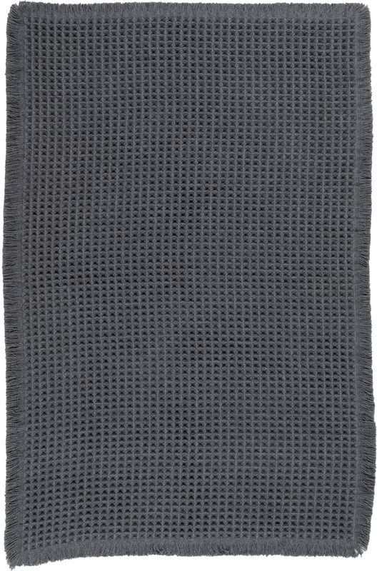 Dywan z frędzlami Waffle ciemnoszary 40 x 75 cm