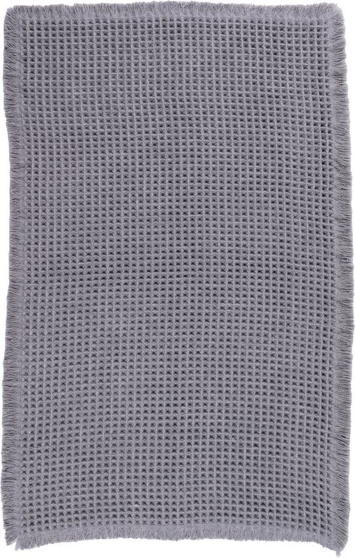 Dywan z frędzlami Waffle jasnoszary 40 x 75 cm
