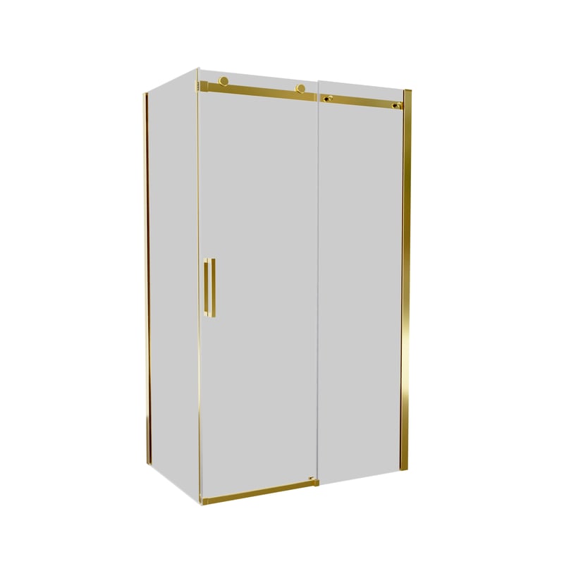 Kabina prysznicowa prostokątna 100x80x200 cm Laurena Gold grafitowe szkło profile złote Wellneo