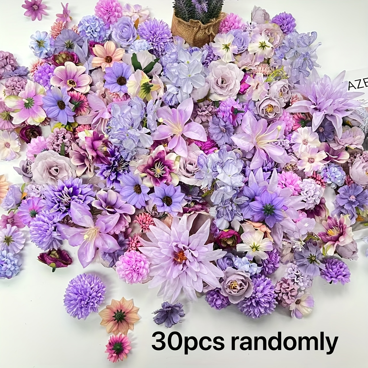 TEMU 30 szt. Ręcznie Robione Kwiaty - Pastelowe Róż, Białe, Żółte, Lawendowe, Czerwone, Zielone, Beżowe, Brzoskwiniowe, Fioletowe, Szare, Brązowe,