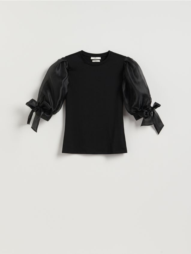 Reserved - Bluzka z modalem - czarny