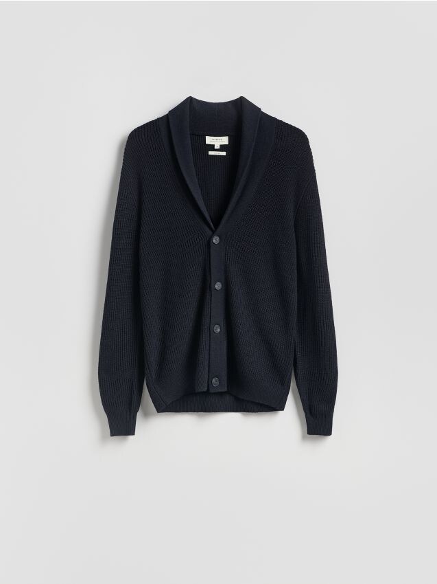 Reserved - Kardigan z wełną - granatowy