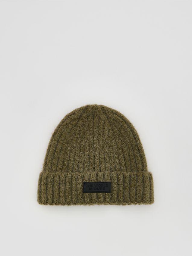 Reserved - Czapka z domieszką wełny - ciemnozielony