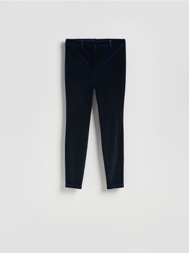 Reserved - Welurowe spodnie - granatowy