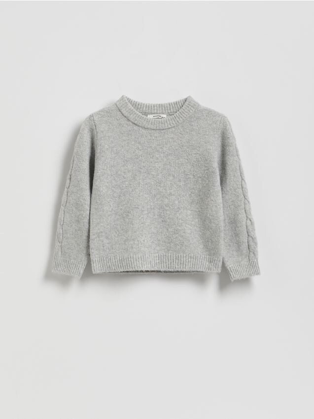 Reserved - Gładki sweter - jasnoszary