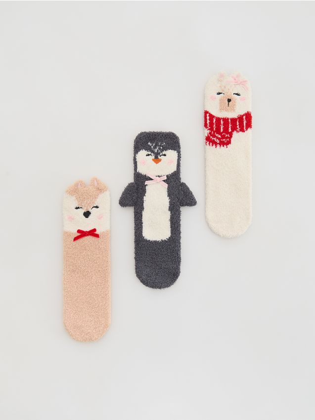 Reserved - Zimowe skarpety 3 pack - wielobarwny