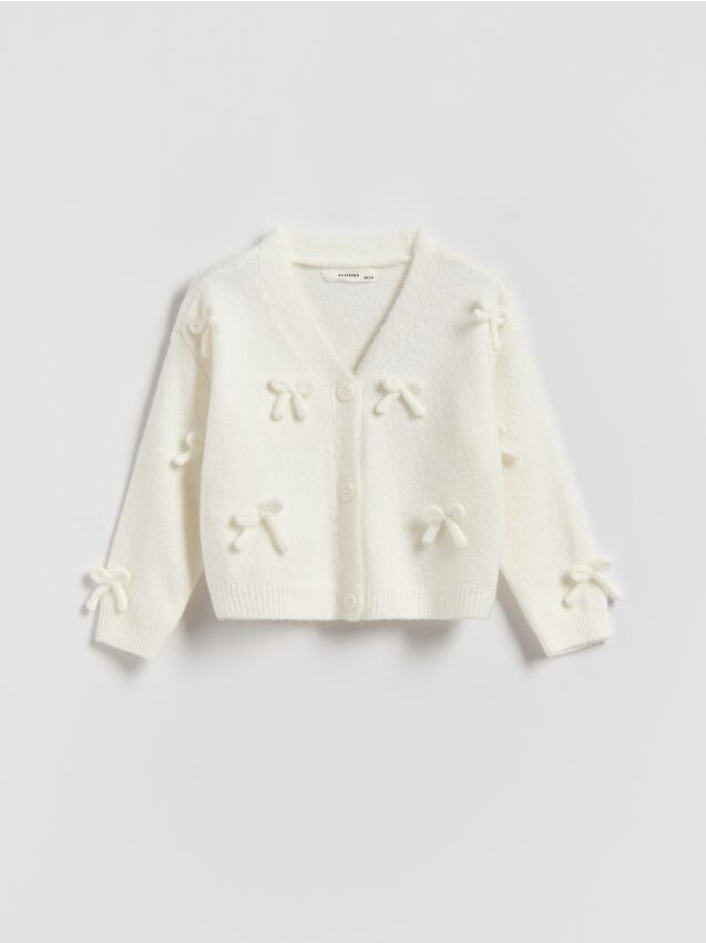 Reserved - Sweter z domieszką wełny - złamana biel