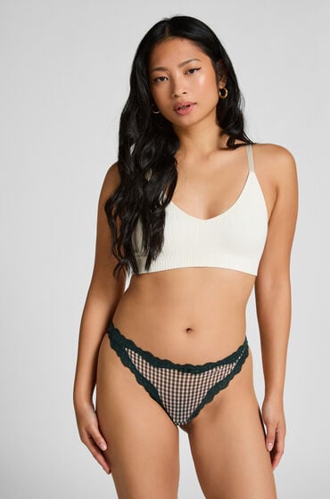 Hunkemöller Stringi z wysokim wycięciem Liz Zielony