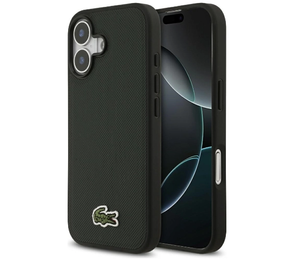 Lacoste Iconic Petit Pique Woven Logo MagSafe do iPhone 17 sinople