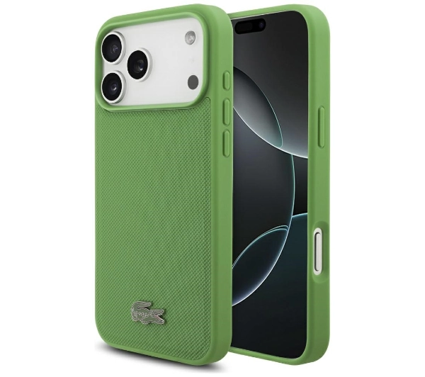 Lacoste Petit Pique Lacquer Logo MagSafe do iPhone 17 Pro Max estragon
