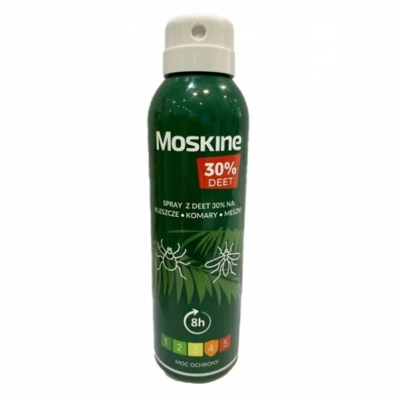 Moskine Max DEET 30%, płyn na komary, kleszcze, meszki, spray, 200 ml