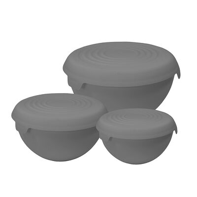 Komplet 3 misek z pokrywami 6 l, 3 l, 1,5 l szary