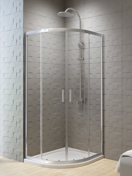 New Trendy Kabina półokrągła 90x90 cm profile chrom K-5467 New Varia